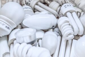 Close up photo of light bulbs