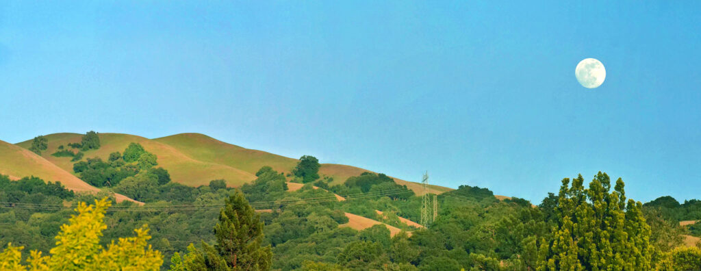 Moon over hill lands