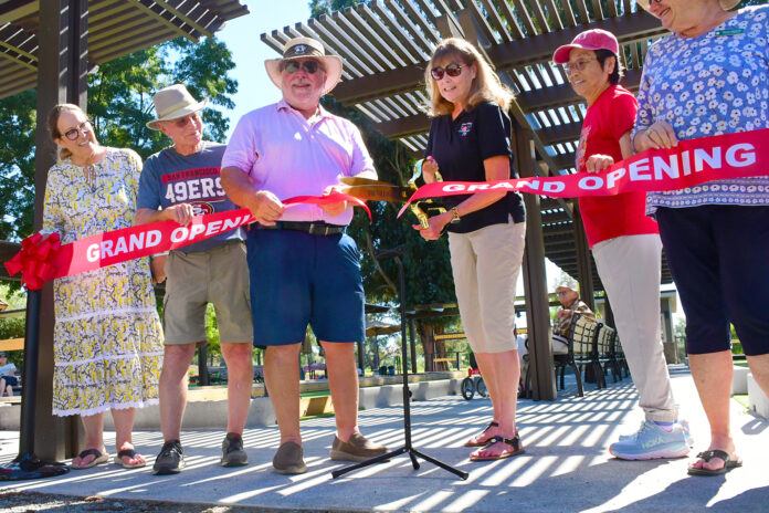 Ribbon cutting at the Bocce Courts