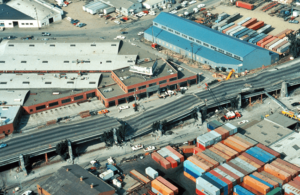 A collapsed section of Interstate 880 after the Loma Prieta earthquake. Photo by H.G. Wilshire, U.S. Geological Survey.