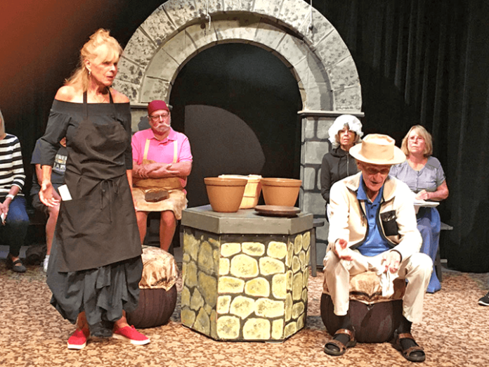 The Villages Amateur Theatre cast hard at work at a recent rehearsal.