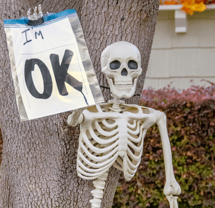 Skeleton with OK sign