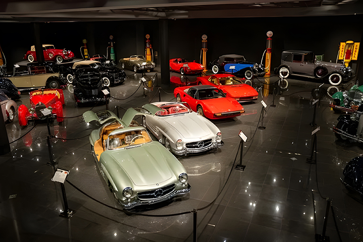 Auto exhibit at Blackhawk Museum.