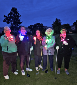 55 players turn out for successful first annual Glow Ball Night Golf.