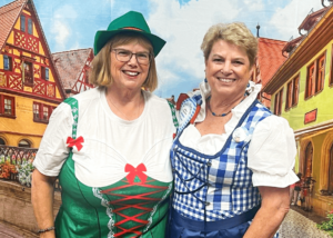 Glen Arden resident Joanne Fraser (right) with guest Laurie Aknin (left).