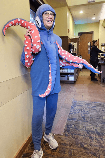 Kathy Taneka wins third place for her octopus costume.