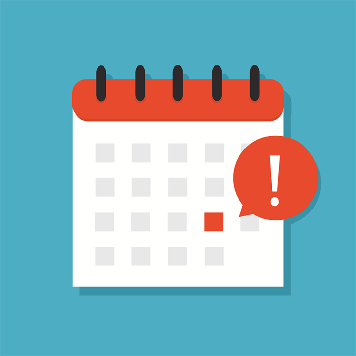 Dues reminder calendar payment