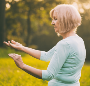 Woman performing Qigong