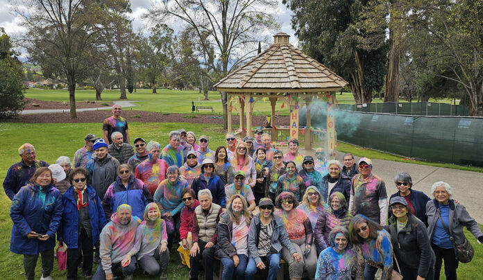 Crowd celebrating Holi