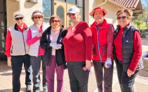 Left to right: Jonna Robinson, Manoli Kelly, Dee Garfinkle, Peggy White, Schinae Ogihara and MaryAnn Haggerty. Not pictured: Pauline Robertson.