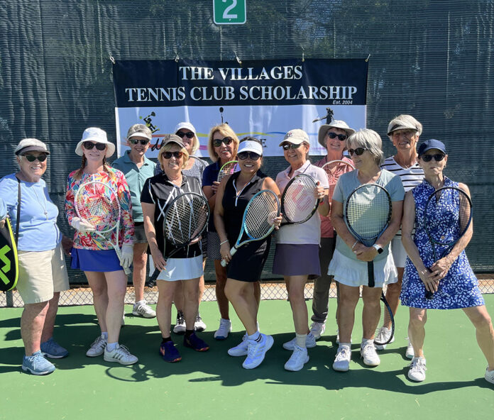 Tennis Club women participating in the Scholarship Tournament.