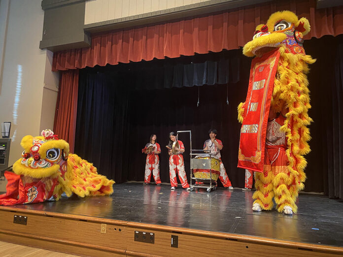 Lion dancers at Dragon Boat Festival